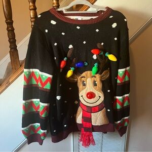 JOYIN Rudolph the Red Nosed Reindeer Christmas Sweater *lights do not work*